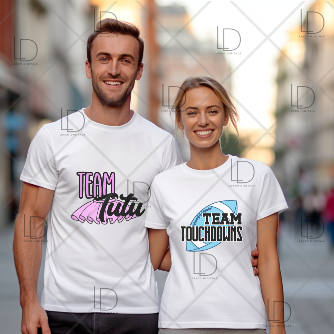 Touchdowns Or Tutu Pregnancy Gender Reveal Bundle SVG/PNG Instant Download Pink Or Blue