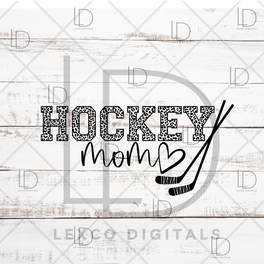 Ice Hockey Mom Love Cheetah Stick PNG SVG Instant Download Easy Cricut Cut File Sublimation Image Tumbler Hoodie Crew Neck Car Decal Shirt