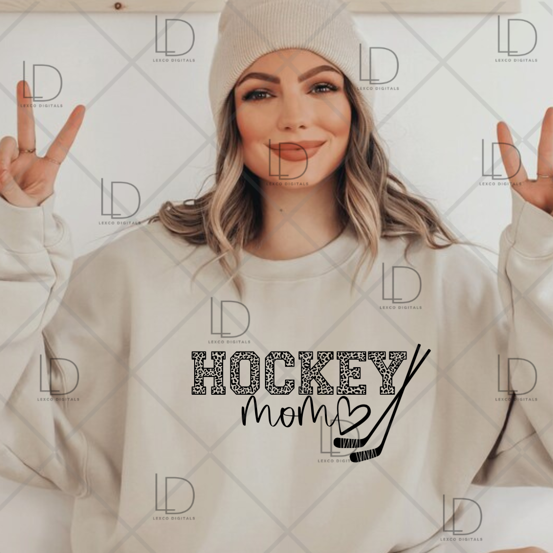 Ice Hockey Mom Love Cheetah Stick PNG SVG Instant Download Easy Cricut Cut File Sublimation Image Tumbler Hoodie Crew Neck Car Decal Shirt