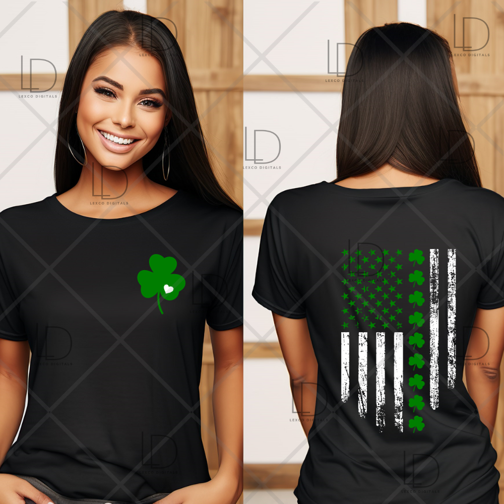 St. Patrick's Day Irish American Flag Distressed SVG/PNG Instant Download Sublimation Images Hoodies Crew Neck Tshirt Car Decal Tumbler Team Shirts