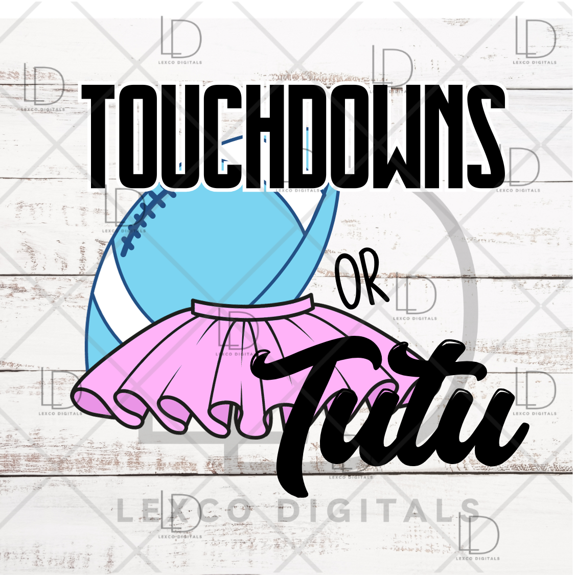 Touchdowns Or Tutu Pregnancy Gender Reveal Bundle  SVG/PNG Instant Download Pink Or Blue