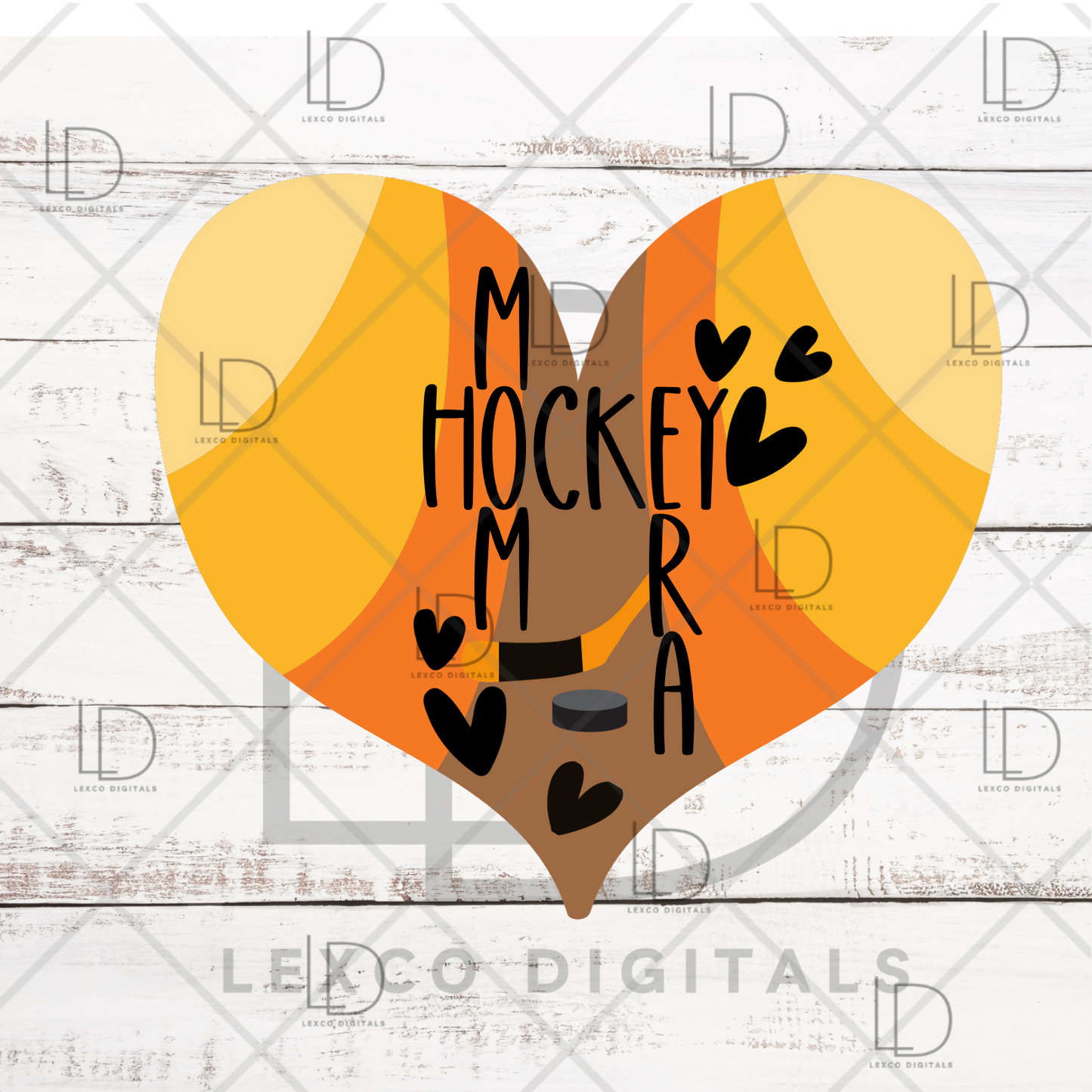 Retro Ice Hockey Mom Era Love Stick PNG SVG Instant Download Easy Cricut Cut File Sublimation Image Tumbler Hoodie Crew Neck Car Decal Shirt