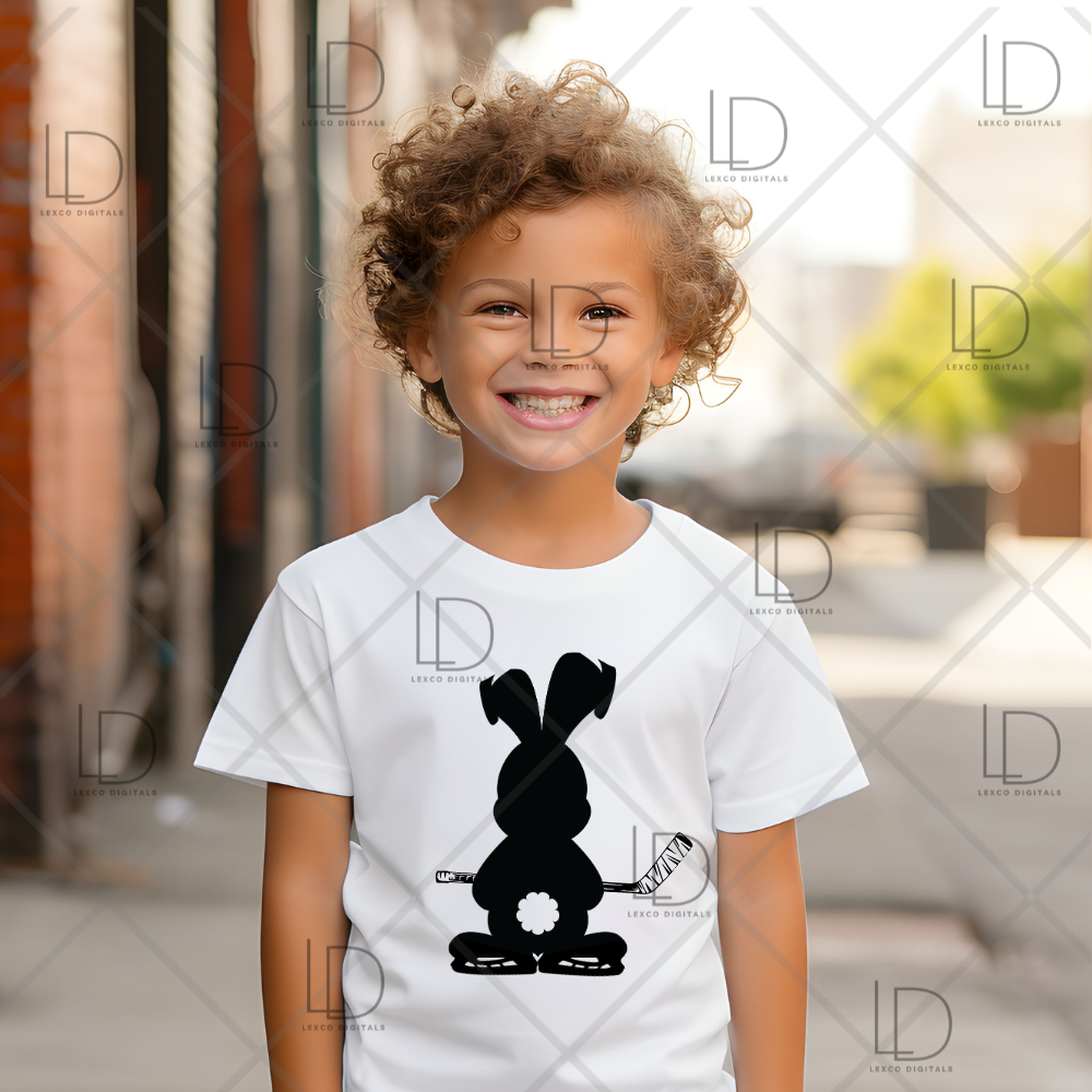 Hockey Easter Bundle Bunny With Skates And Ice Hockey Stick PNG/SVG Instant Download Easy Cut File Sublimation Hoodie Crew Neck Mug Tumbler Sticker Tshirt Image