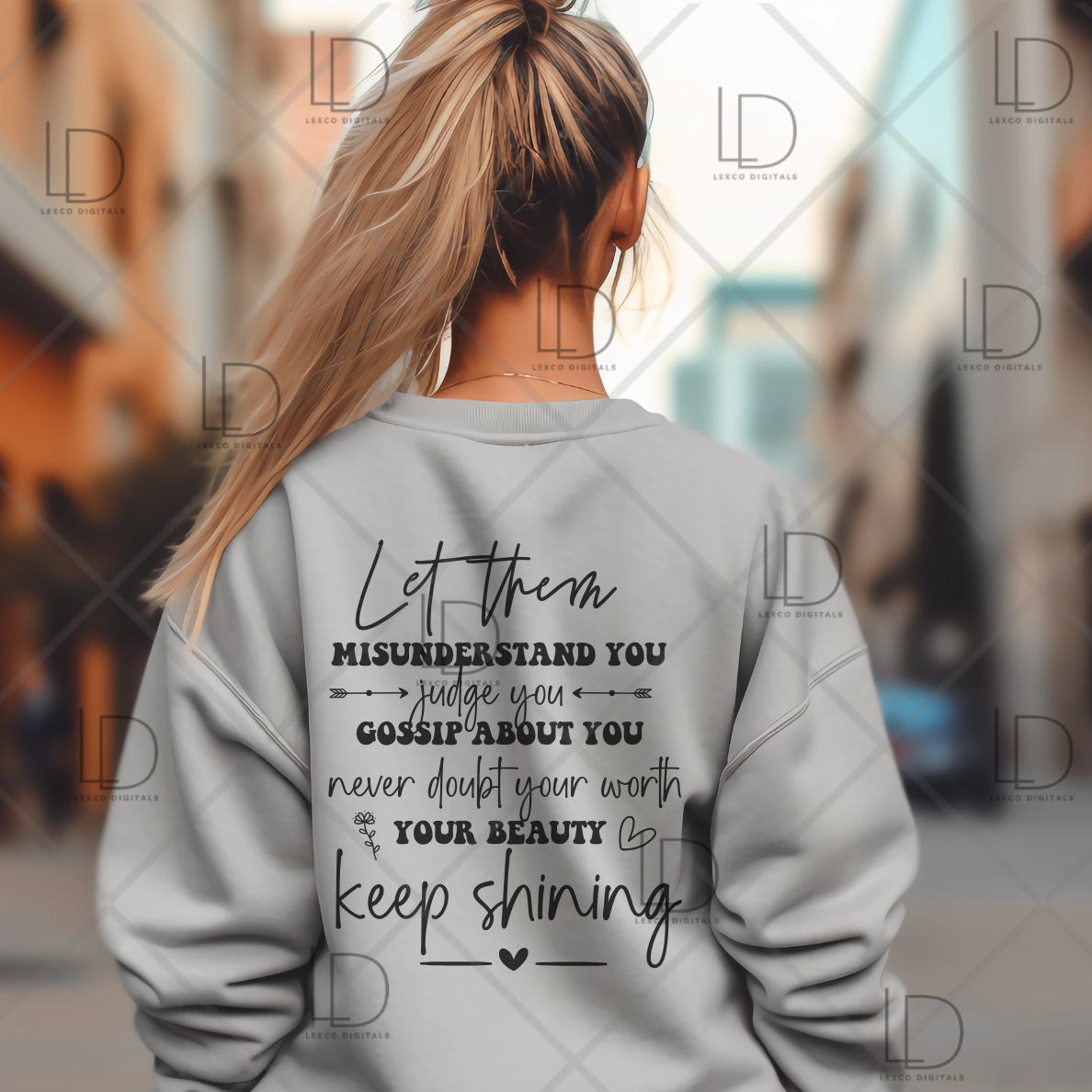 Let Them Self Love Confidence Motivational Inspirational Mental Health Awareness PNG SVG Instant Positivity Kindness Unique Different Empowerment