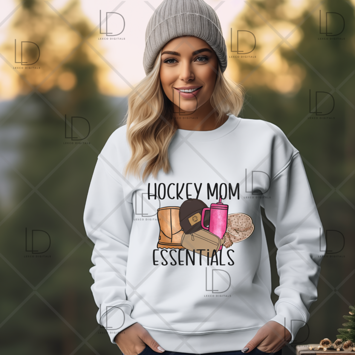 Ice Hockey Mom Love Rink Life Must Haves Beanie, Boots, Mittens, Tumbler PNG ONLY Instant Download Easy Sublimation Image Tumbler Hoodie Crew Neck Car Decal Shirt